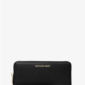 Michael Kors Jet Set Travel Large Pebbled Leather Wristlet Wallet